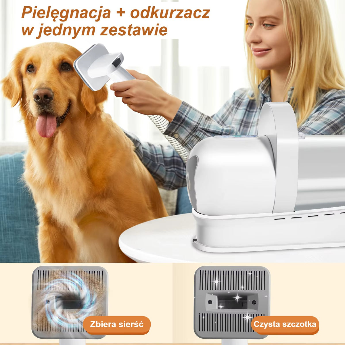 Sierść trafia prosto do pojemnika
